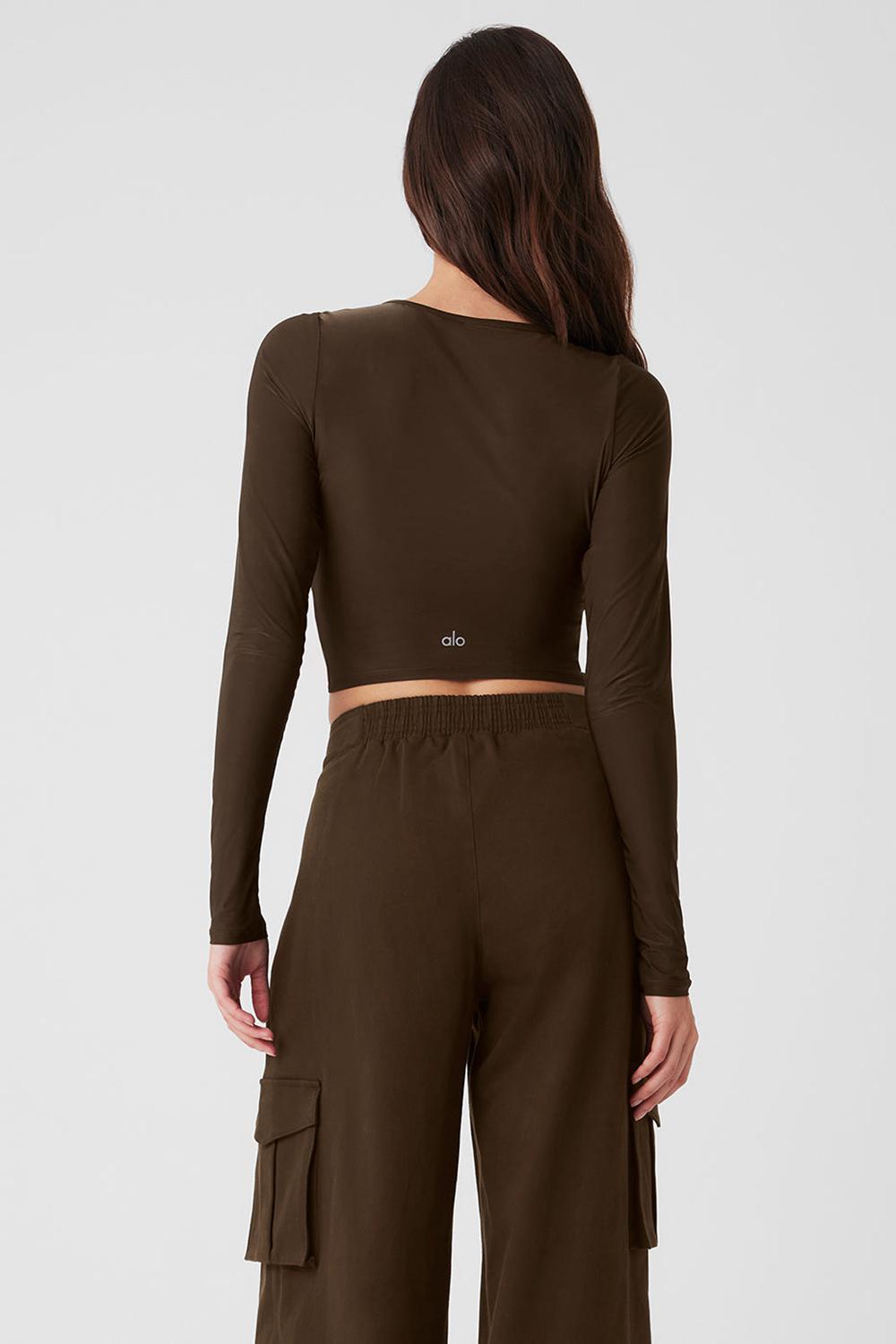 Μακρυμανικο γυναικεια Alo Yoga Standout Espresso | Greece  URGIB-3579