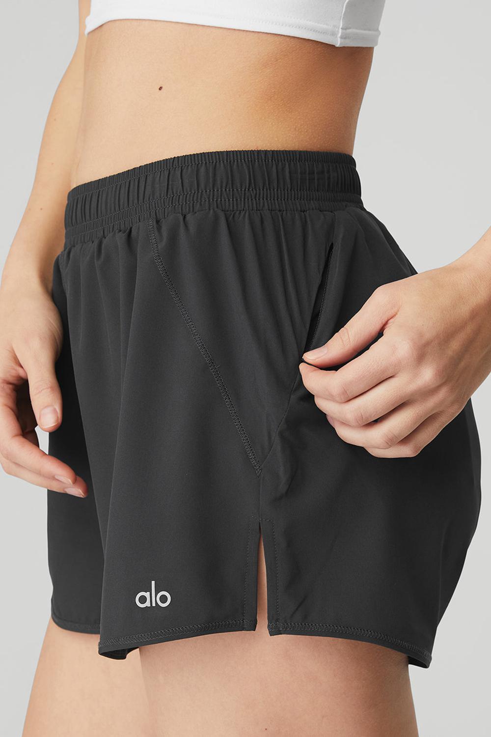 Σορτσ γυναικεια Alo Yoga Stride Anthracite | Greece  IPQTF-5746