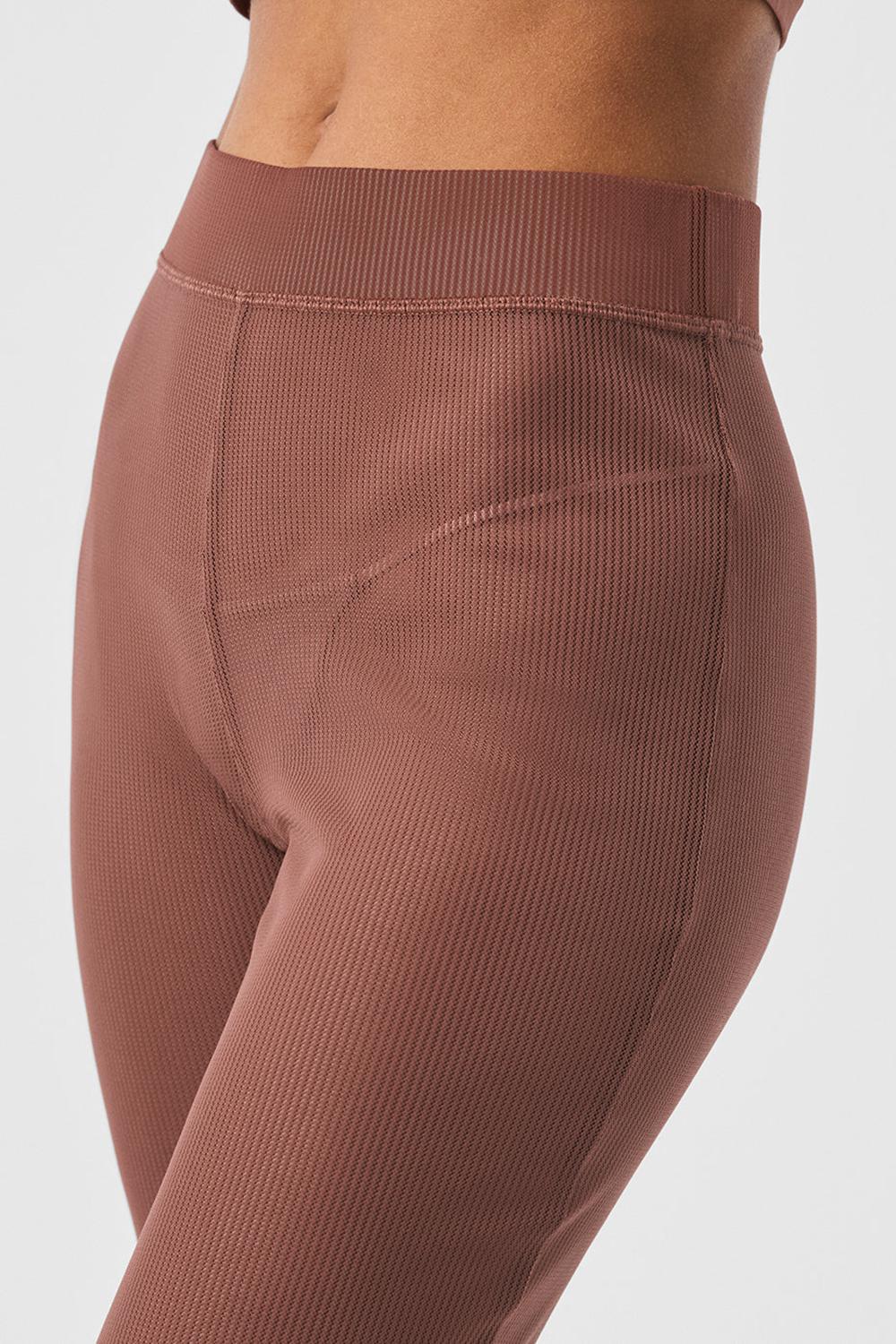 Παντελονι γυναικεια Alo Yoga Striped Mesh Tropical Nights Flare Chestnut | Greece  HAPEQ-0614