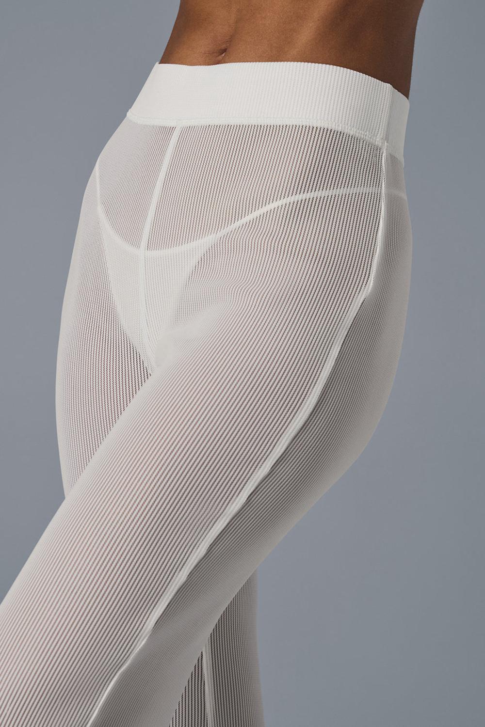 Παντελονι γυναικεια Alo Yoga Striped Mesh Tropical Nights Flare Ivory | Greece  IQXCJ-9704