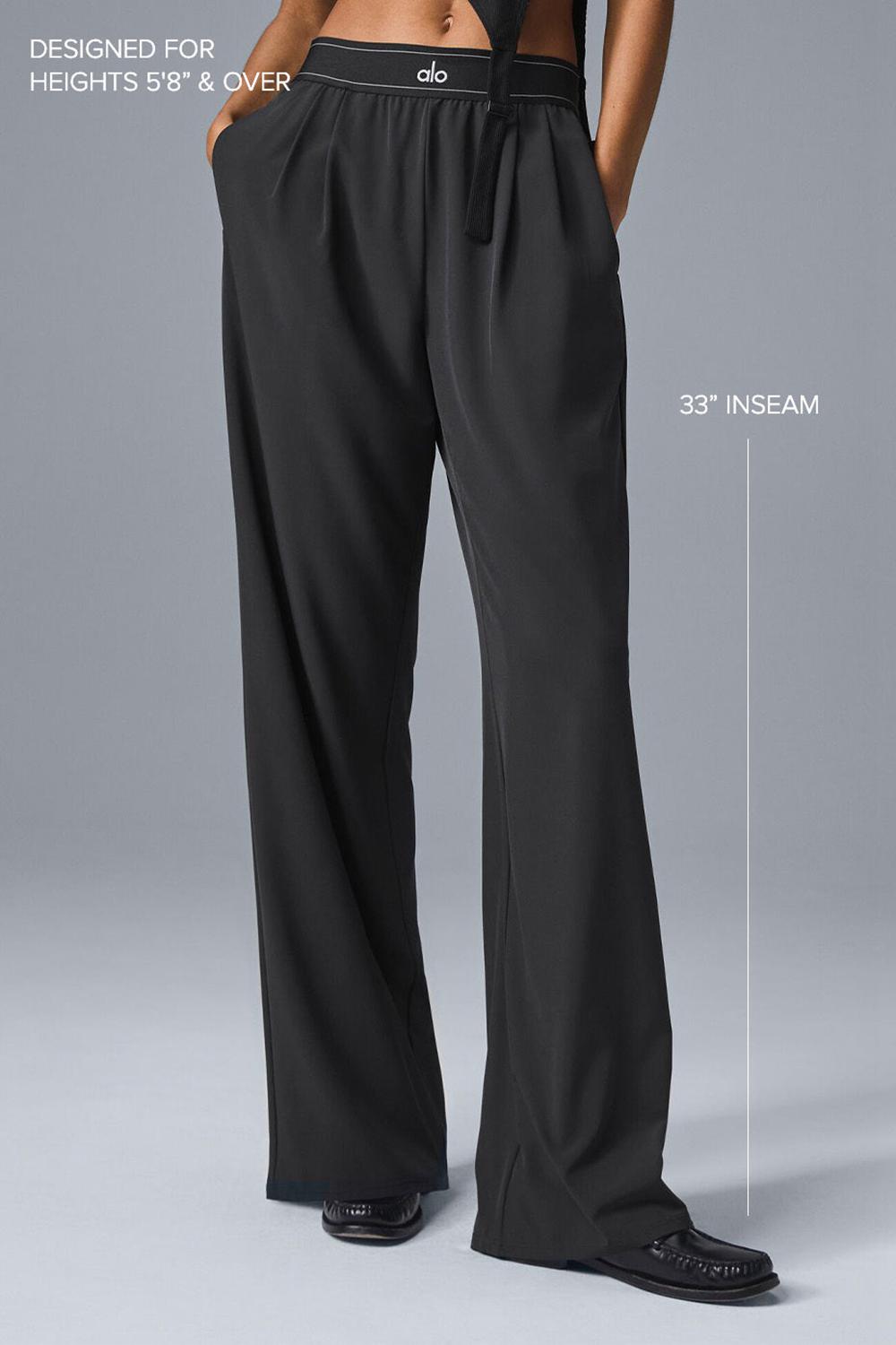 Παντελονι γυναικεια Alo Yoga Suit Up (Long) μαυρα | Greece  MNTUK-6019