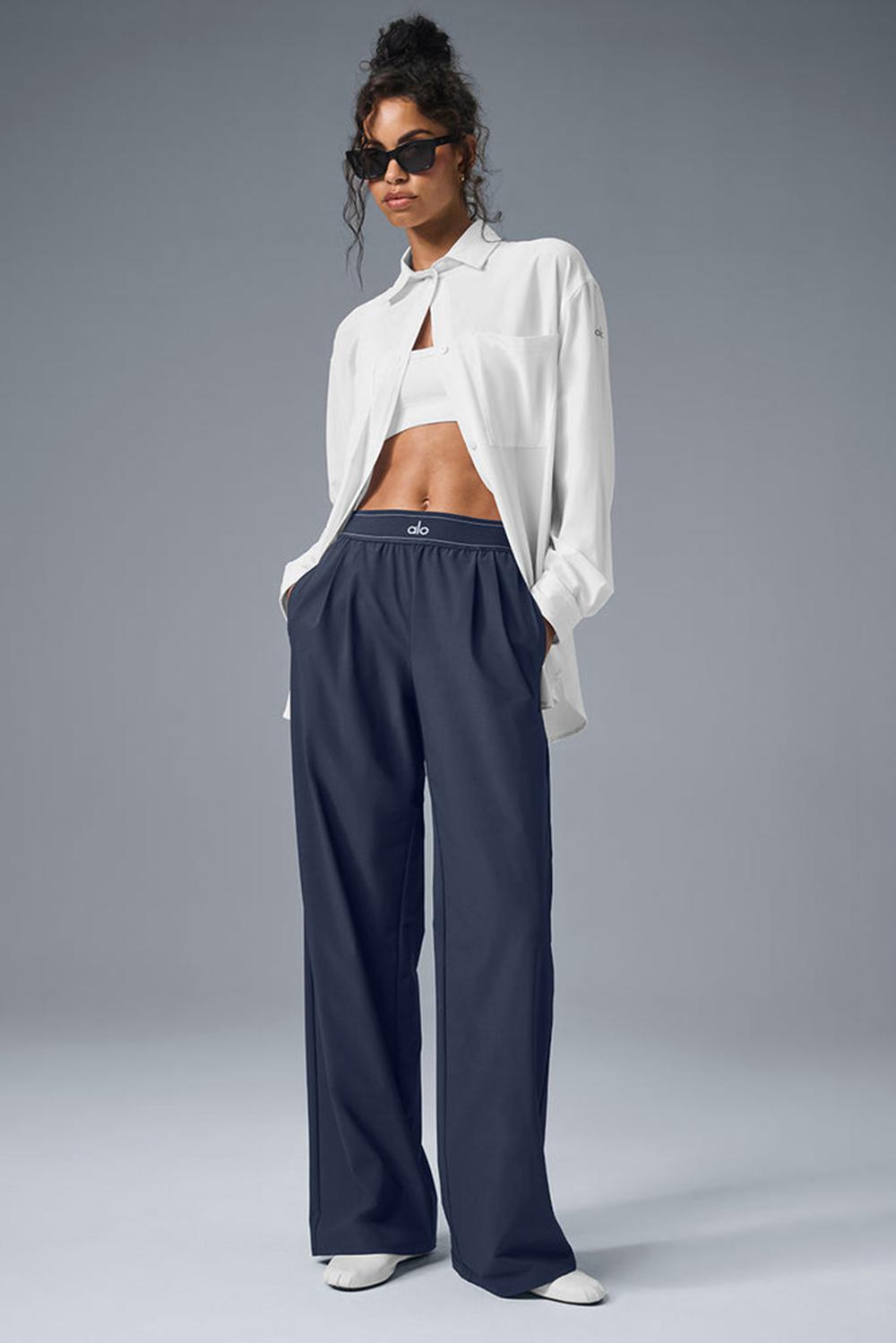 Παντελονι γυναικεια Alo Yoga Suit Up (Long) σκουρο μπλε | Greece  BYREZ-8943