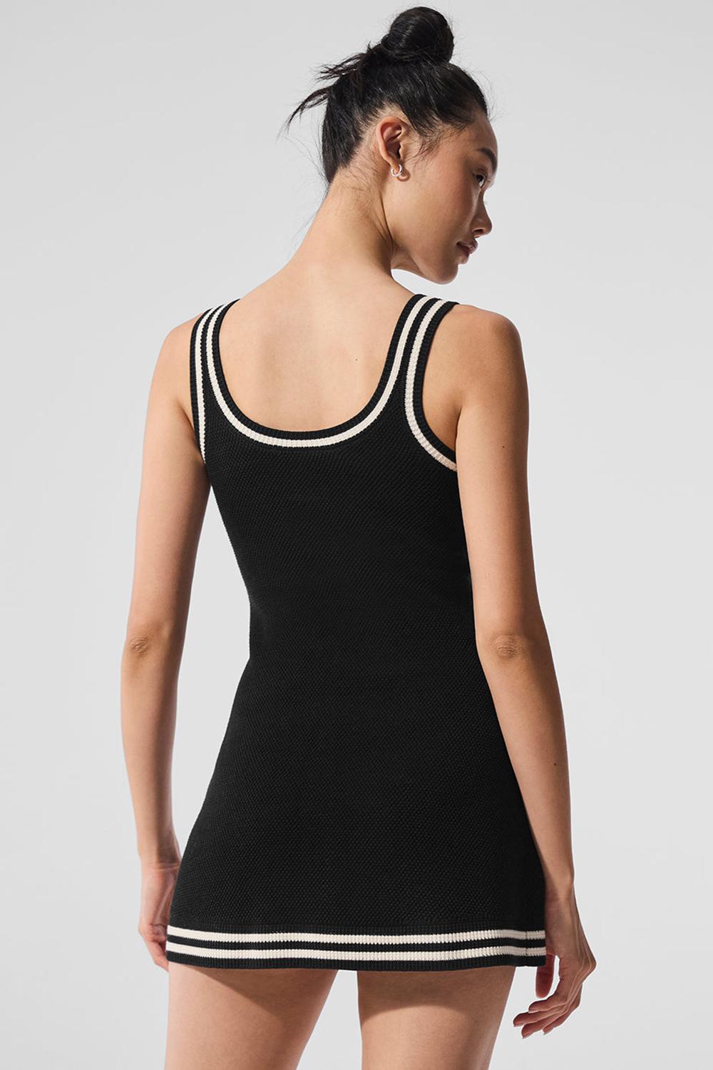 Φορεμα γυναικεια Alo Yoga Tennis Club Sweater Knit μαυρα | Greece  MRLHN-5639