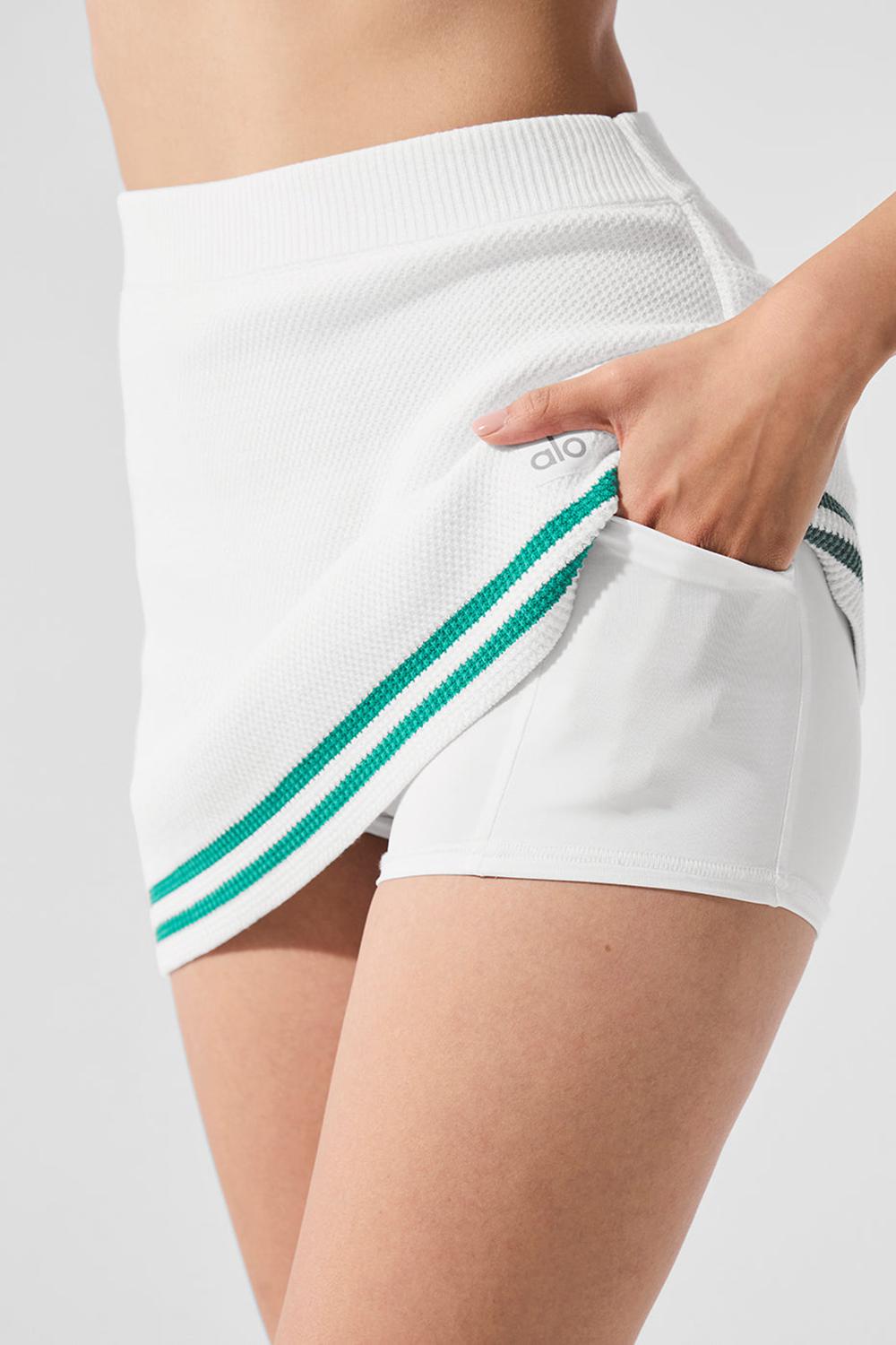 φουστεσ γυναικεια Alo Yoga Tennis Club Sweater Knit ασπρα πρασινο | Greece  NGCLD-0679