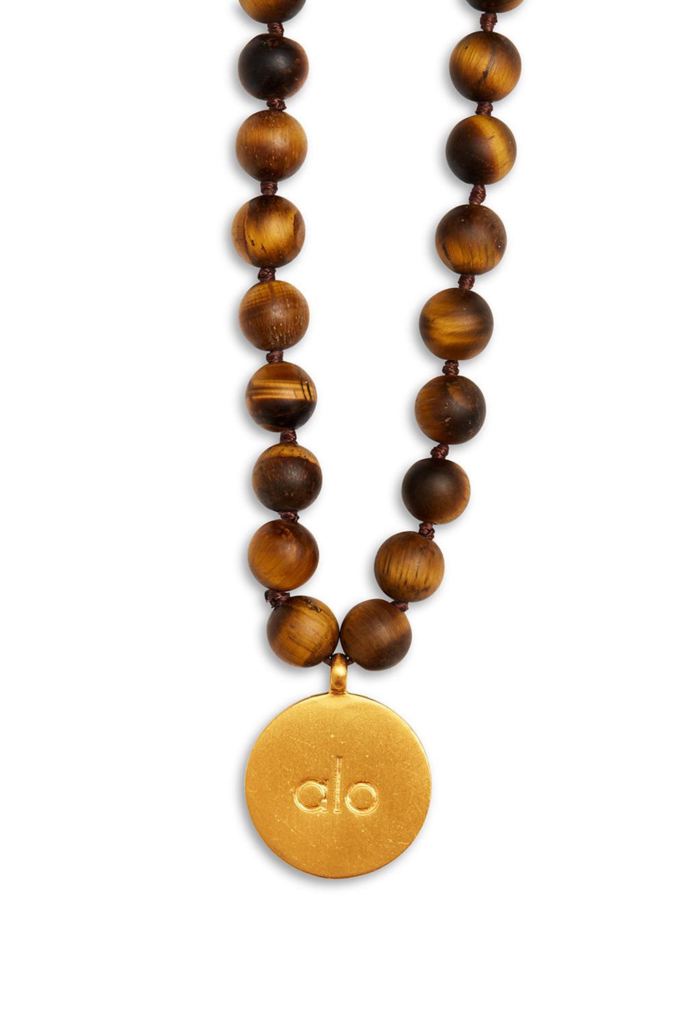 Κολιε ανδρικα Alo Yoga Tiger’s Eye Mala καφε | Greece  GWYKB-5217