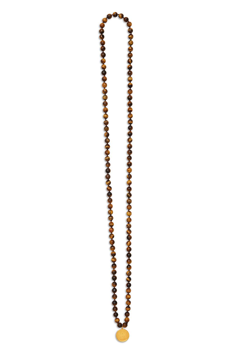 Κολιε ανδρικα Alo Yoga Tiger’s Eye Mala καφε | Greece  GWYKB-5217