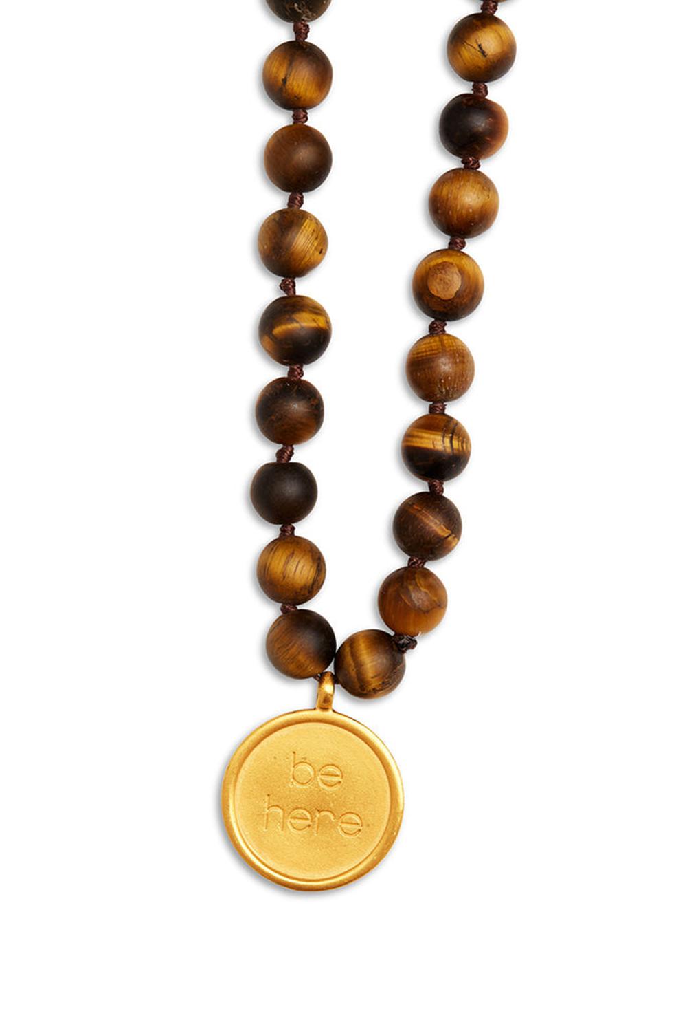 Κολιε ανδρικα Alo Yoga Tiger’s Eye Mala καφε | Greece  GWYKB-5217