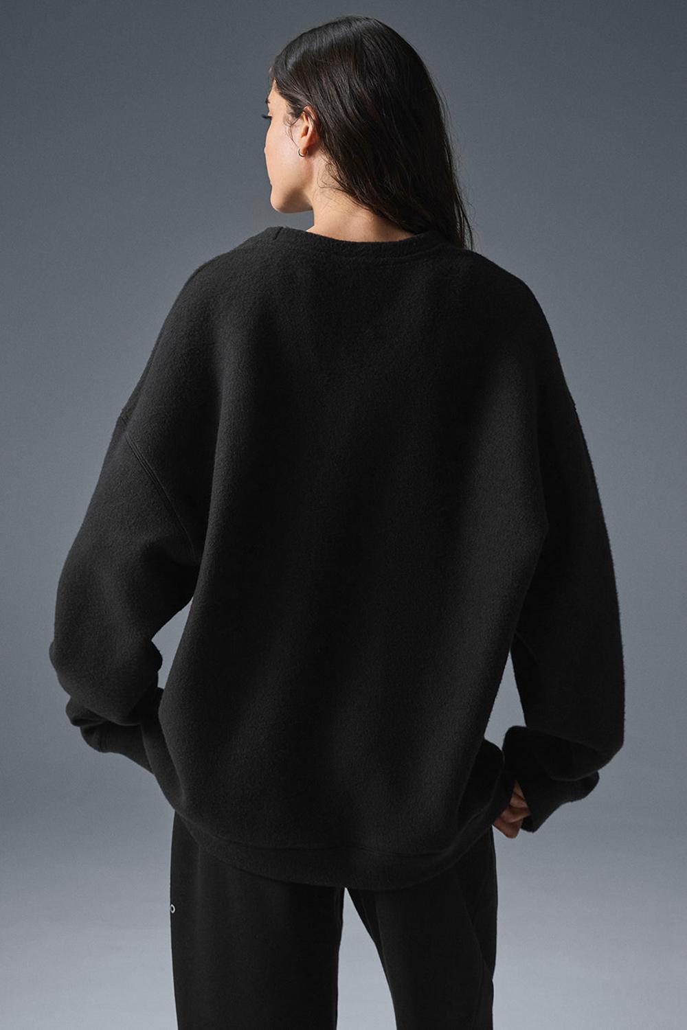 Φούτερ γυναικεια Alo Yoga Triumph Restore Crew Neck μαυρα | Greece  KXMQH-0376