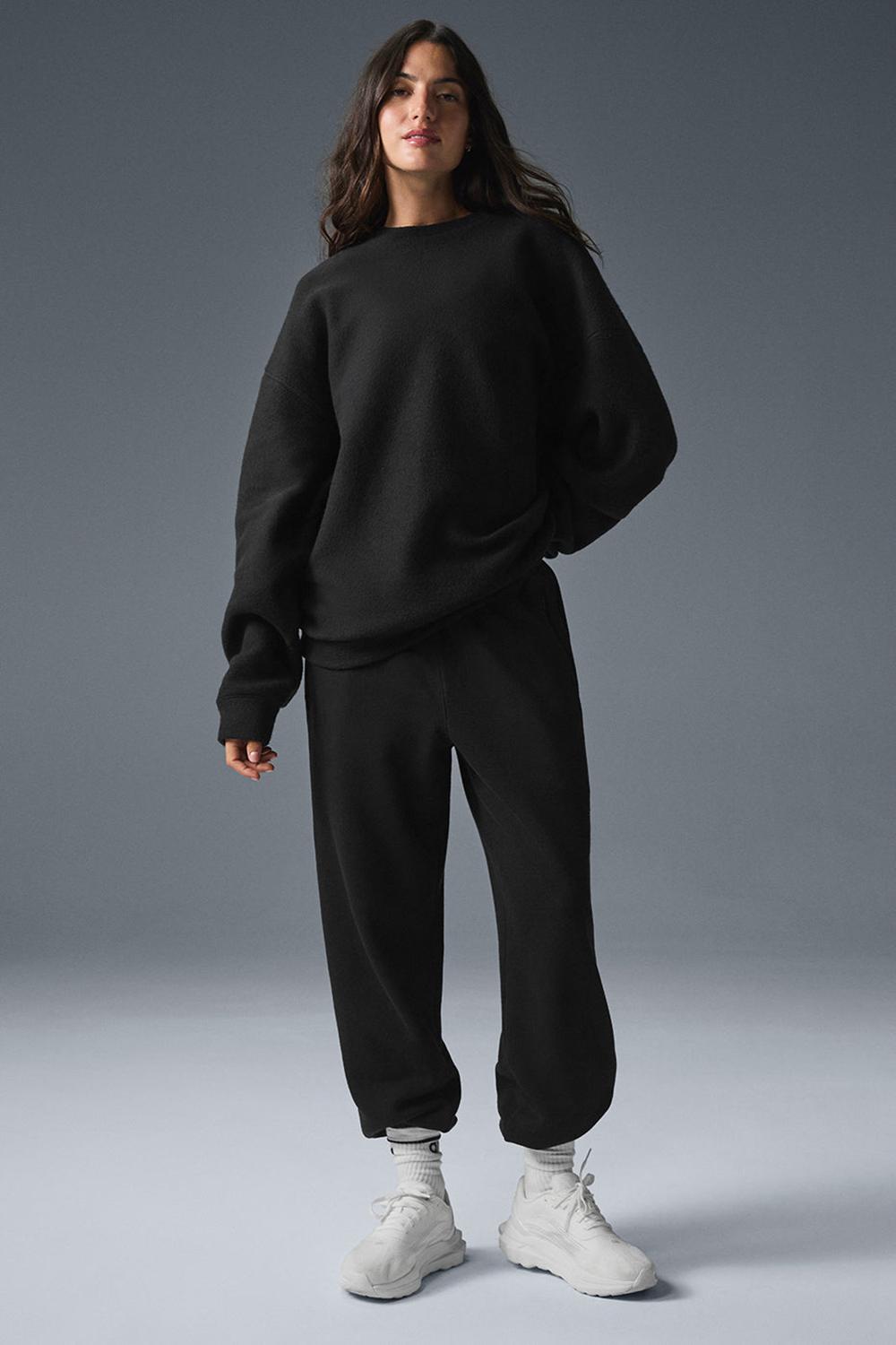 Φούτερ γυναικεια Alo Yoga Triumph Restore Crew Neck μαυρα | Greece  KXMQH-0376