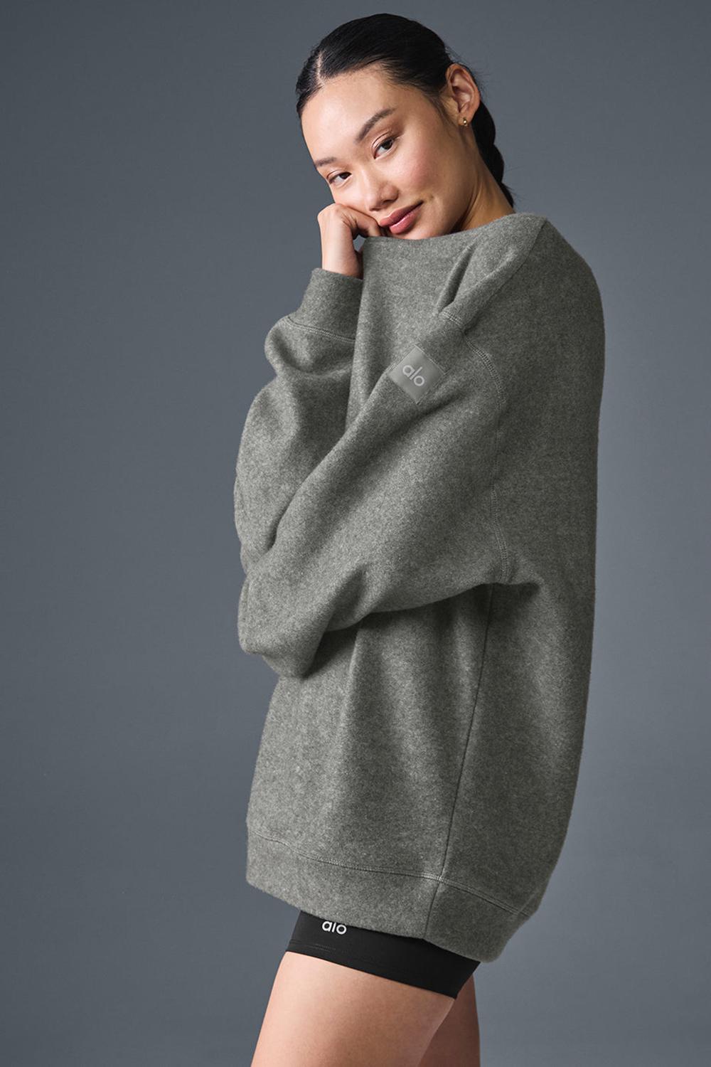 Φούτερ γυναικεια Alo Yoga Triumph Restore Crew Neck γκρι | Greece  NPICL-3617
