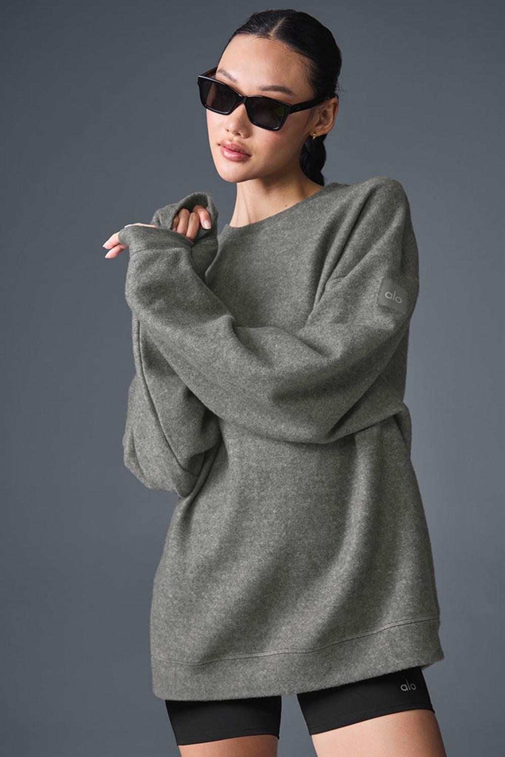 Φούτερ γυναικεια Alo Yoga Triumph Restore Crew Neck γκρι | Greece  NPICL-3617