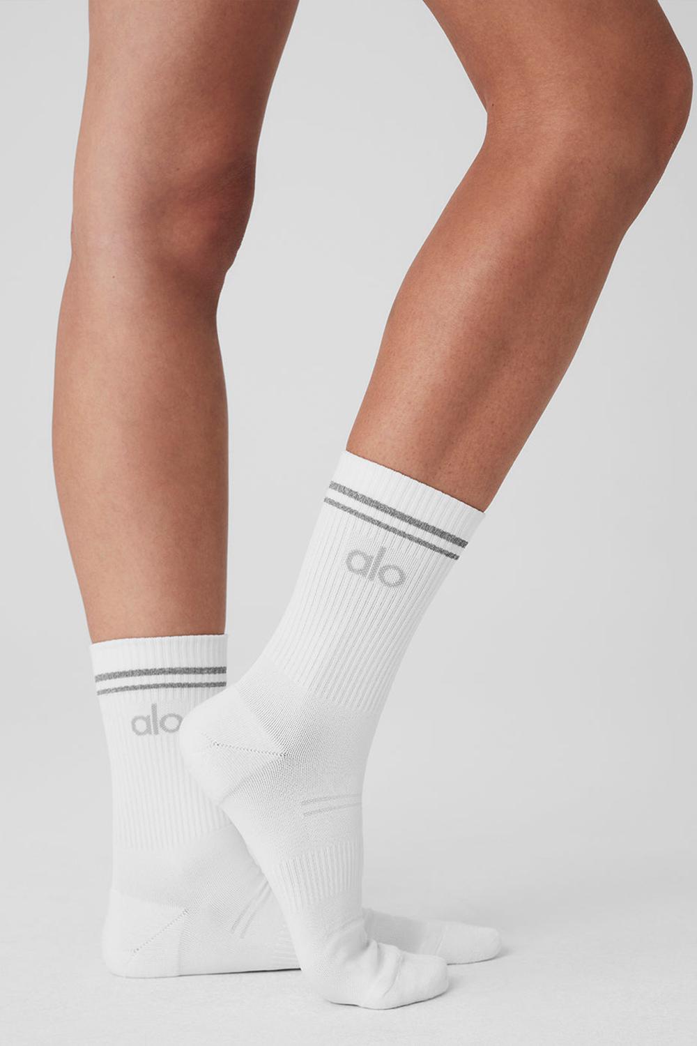 Καλτσεσ γυναικεια Alo Yoga Unisex Half-Crew Performance ασπρα | Greece  TDCRX-5927