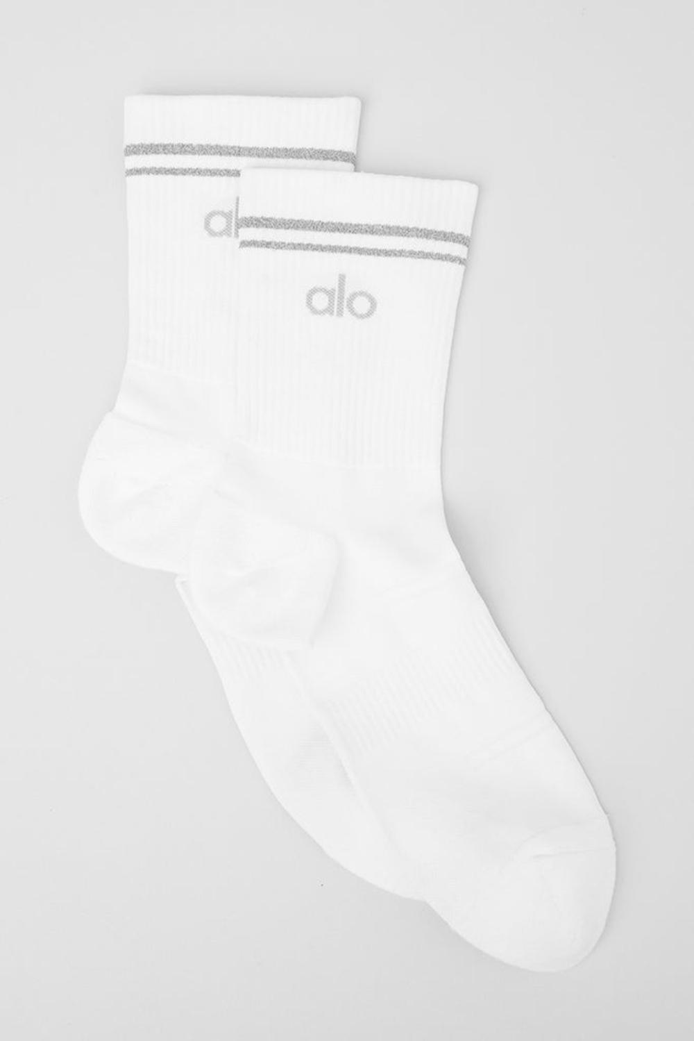 Καλτσεσ γυναικεια Alo Yoga Unisex Half-Crew Performance ασπρα | Greece  TDCRX-5927
