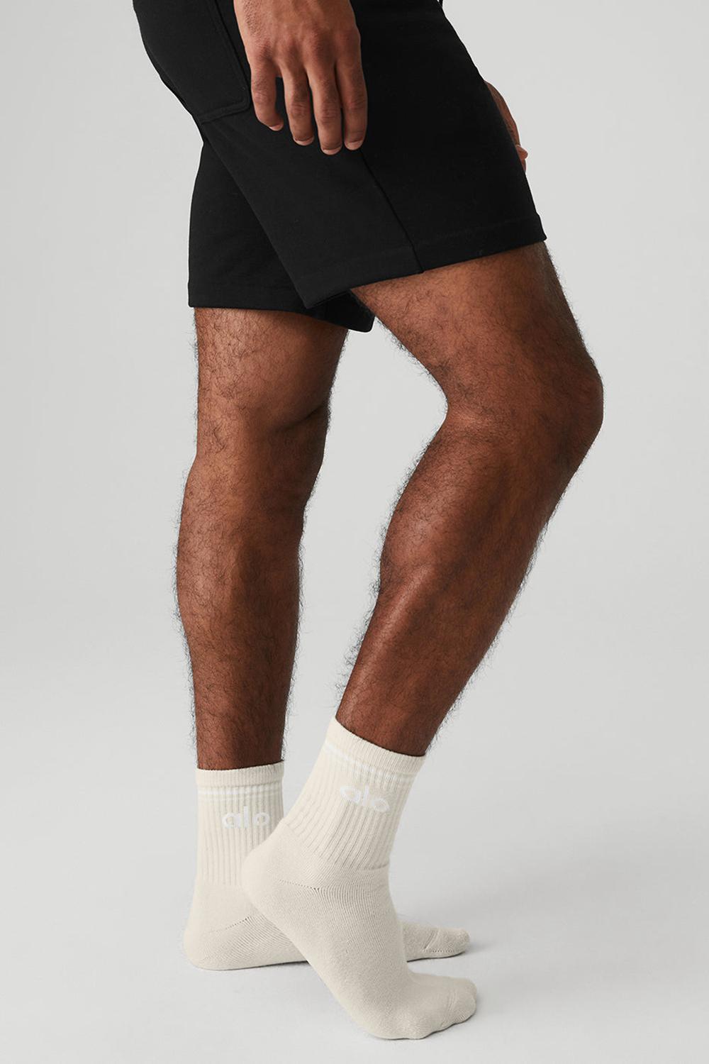 Καλτσεσ γυναικεια Alo Yoga Unisex Half-Crew Throwback ασπρα | Greece  DLMNF-0142