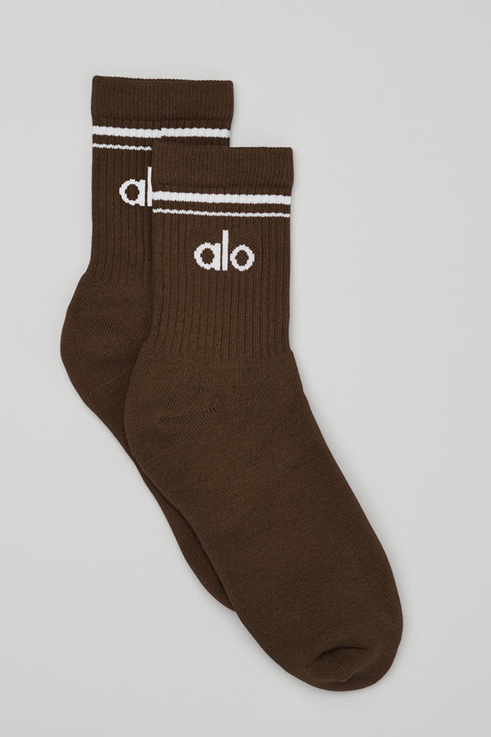 Καλτσεσ γυναικεια Alo Yoga Unisex Half-Crew Throwback ασπρα | Greece  FTBCZ-6275