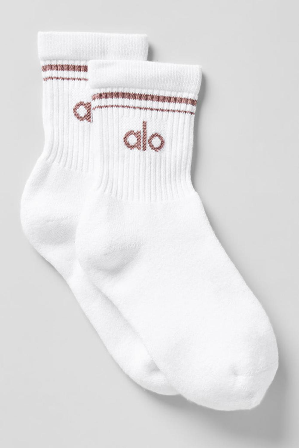Καλτσεσ γυναικεια Alo Yoga Unisex Half-Crew Throwback ασπρα | Greece  LXSOQ-5279