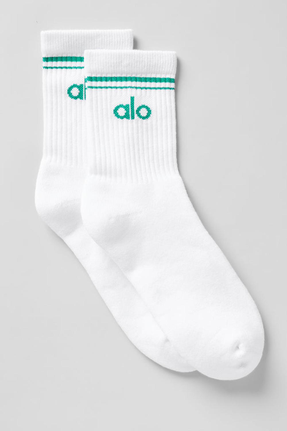 Καλτσεσ γυναικεια Alo Yoga Unisex Half-Crew Throwback ασπρα πρασινο | Greece  GATJR-9820