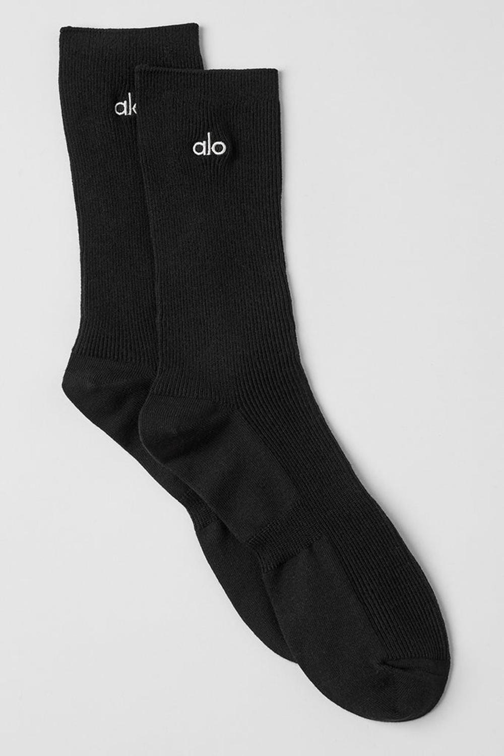 Καλτσεσ γυναικεια Alo Yoga Unisex Half-Crew Understated μαυρα | Greece  NGEJA-4061