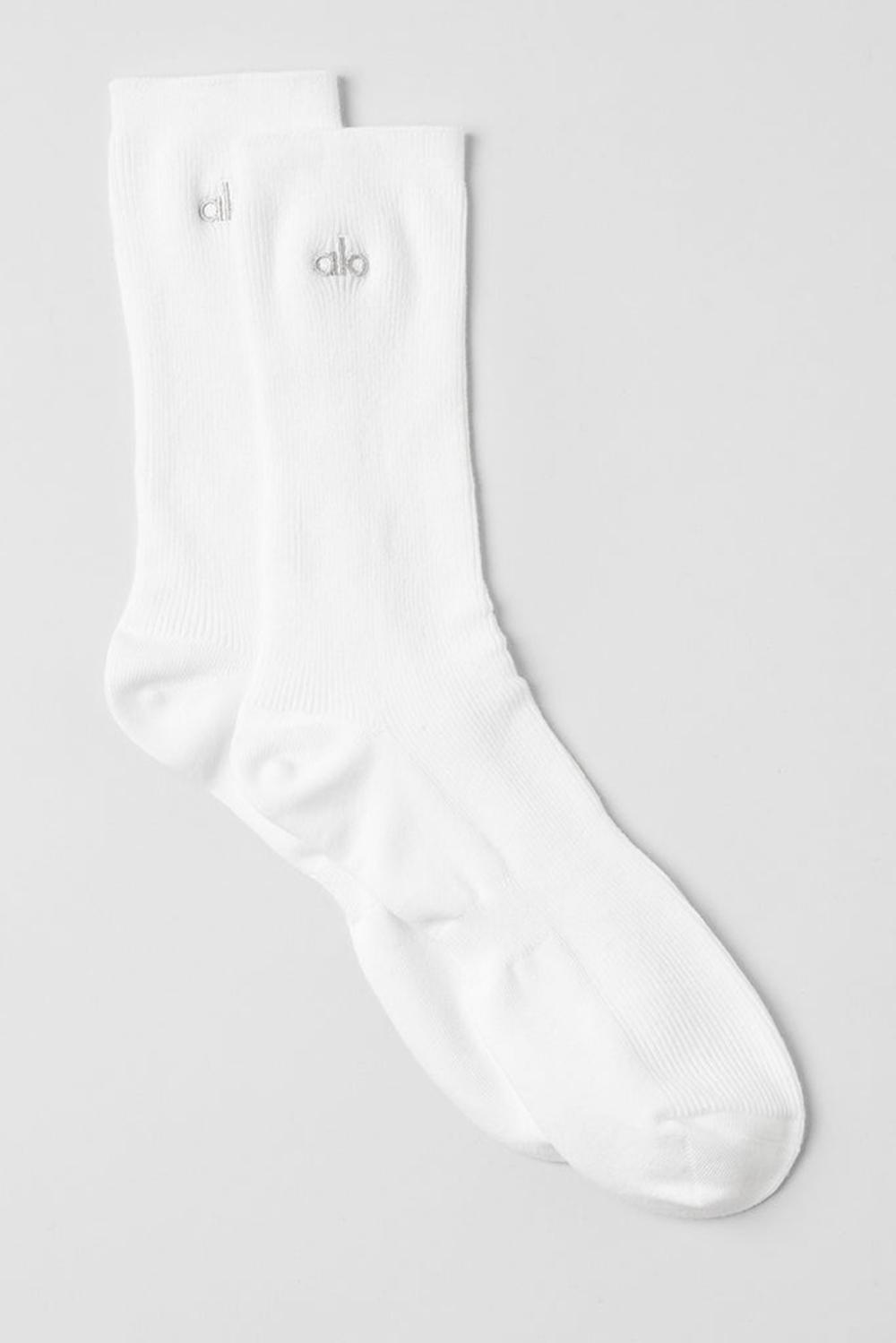 Καλτσεσ γυναικεια Alo Yoga Unisex Half-Crew Understated ασπρα | Greece  FNKZY-1042