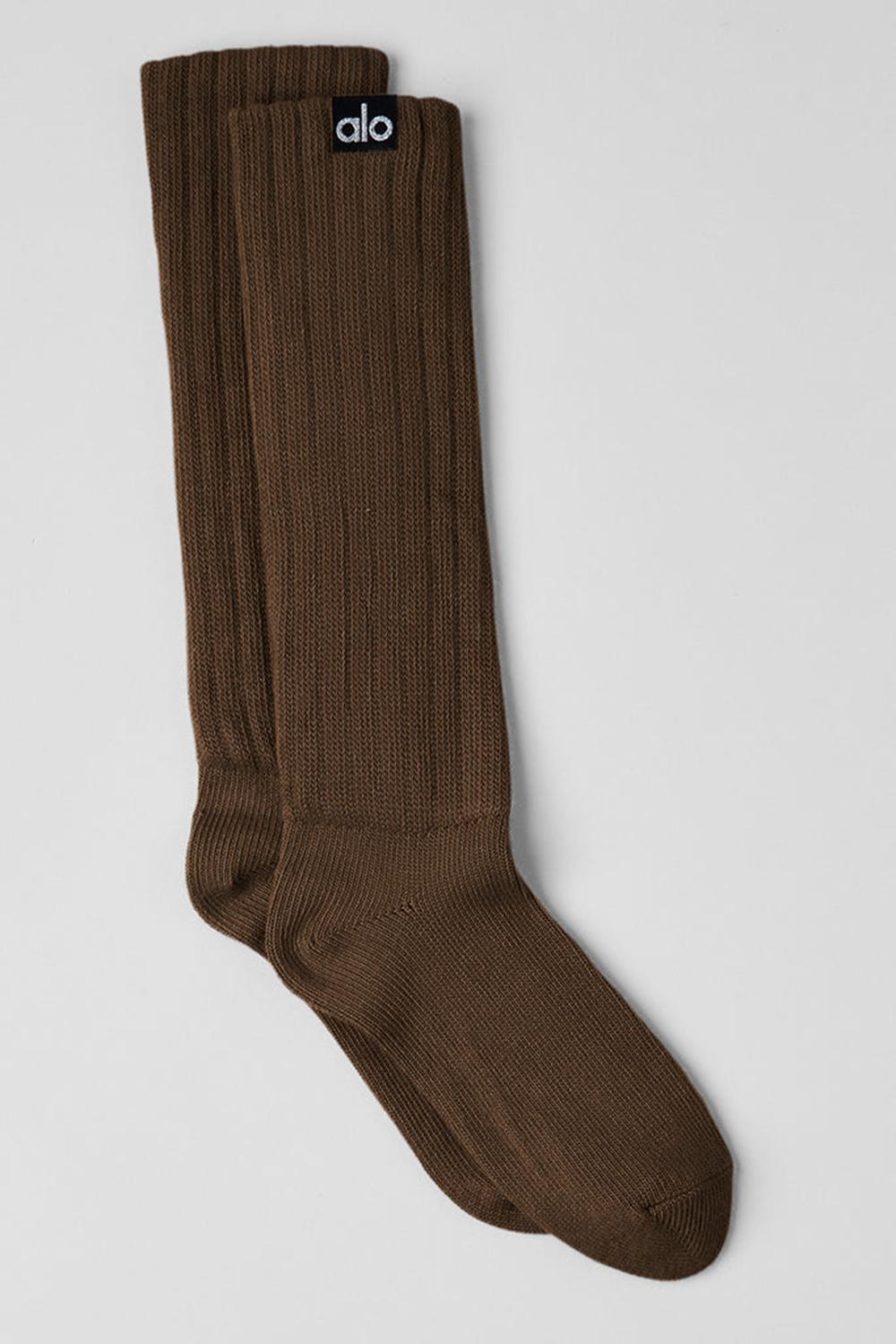 Καλτσεσ γυναικεια Alo Yoga Unisex Scrunch Espresso | Greece  VZONS-2607