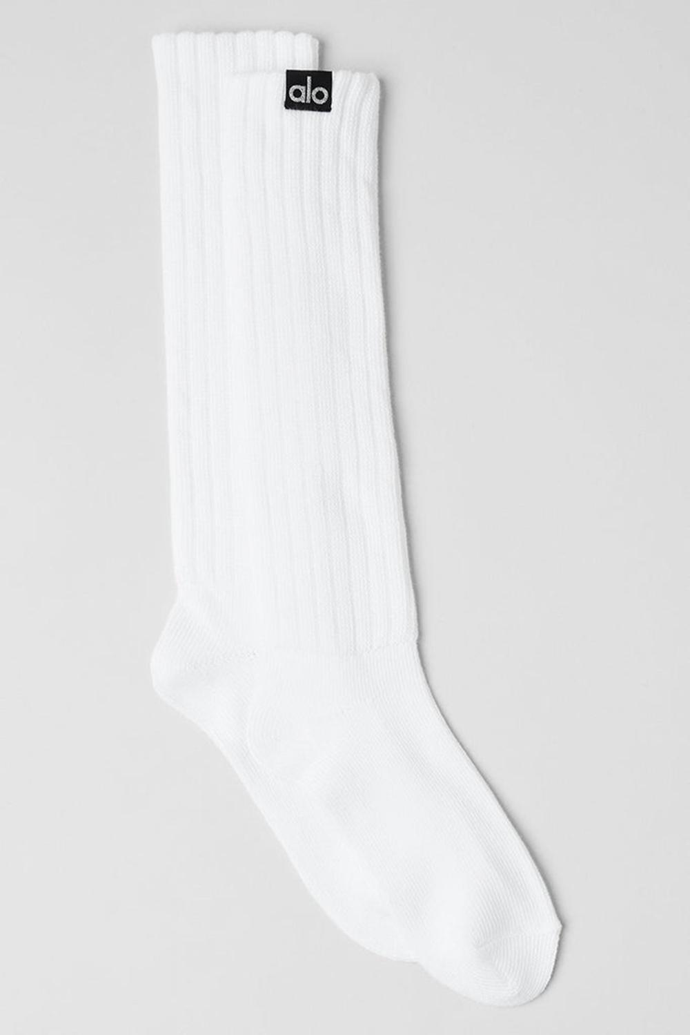 Καλτσεσ γυναικεια Alo Yoga Unisex Scrunch ασπρα | Greece  SYPOQ-0735