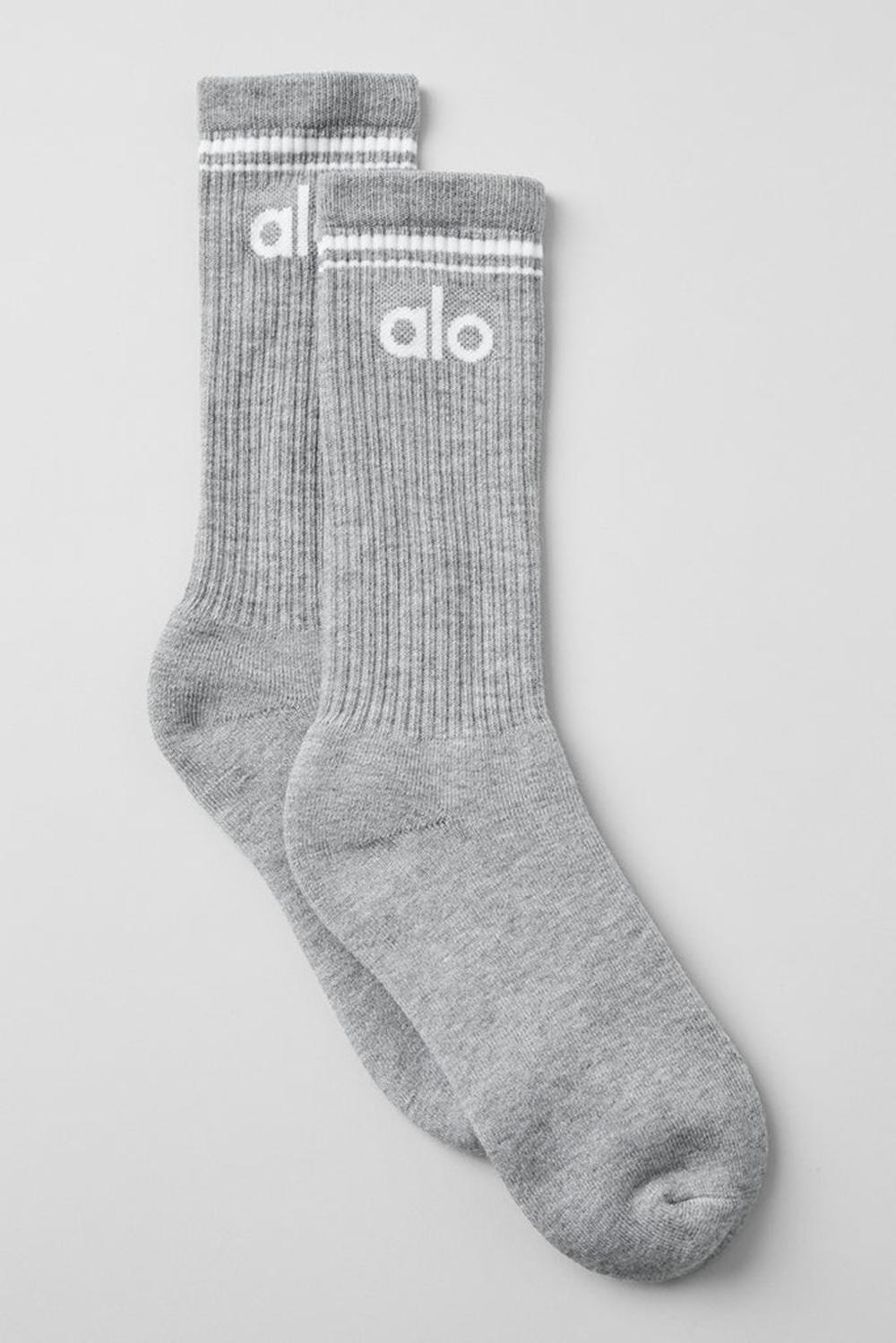 Καλτσεσ γυναικεια Alo Yoga Unisex Throwback γκρι ασπρα | Greece  ACMLB-5061