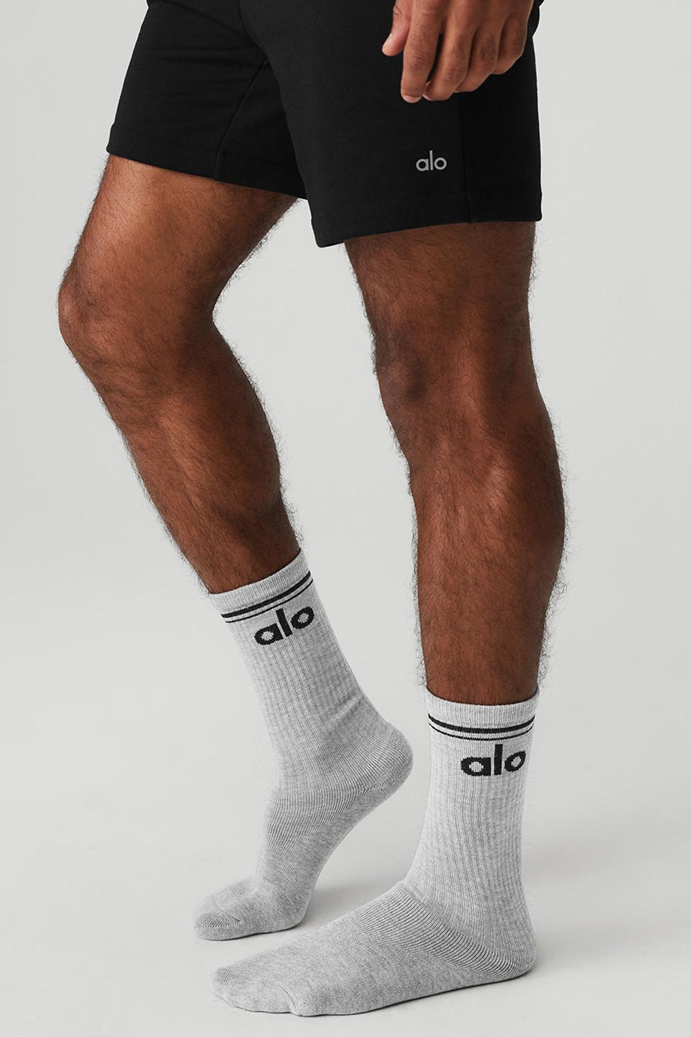 Καλτσεσ γυναικεια Alo Yoga Unisex Throwback γκρι μαυρα | Greece  ALTRD-7289