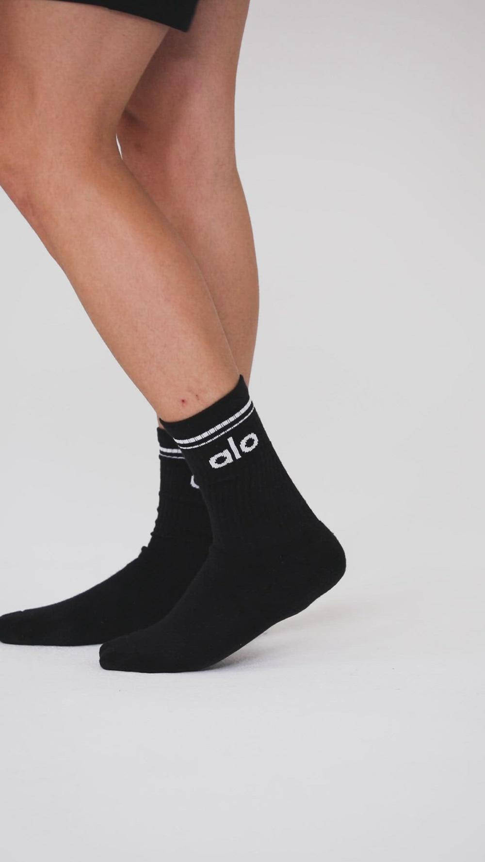 Καλτσεσ γυναικεια Alo Yoga Unisex Throwback γκρι μαυρα | Greece  ALTRD-7289