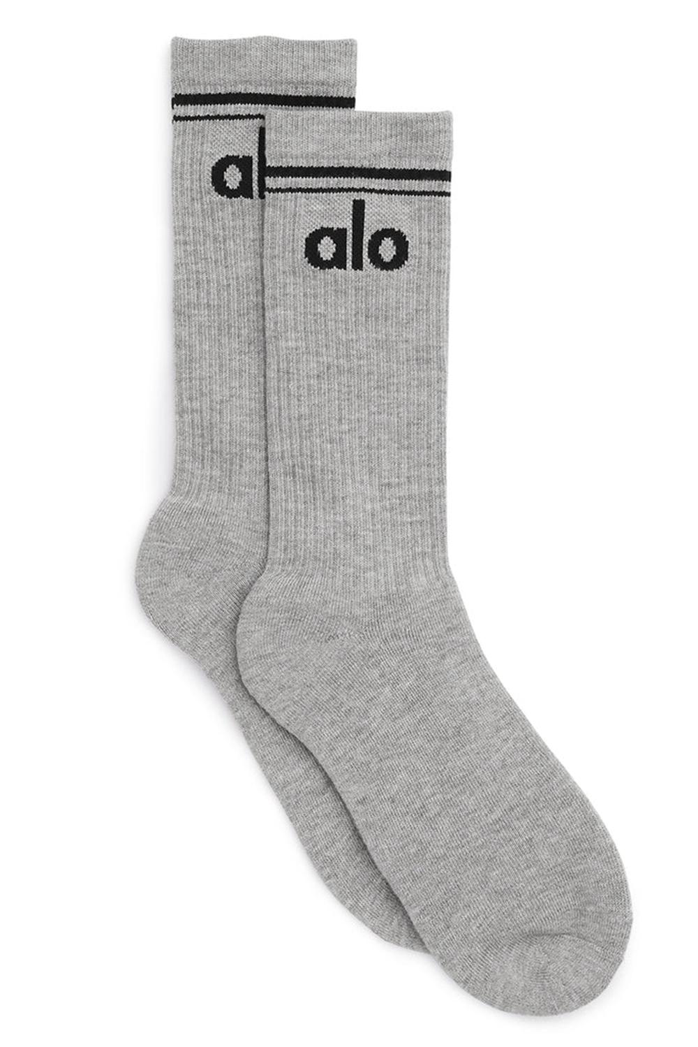 Καλτσεσ γυναικεια Alo Yoga Unisex Throwback γκρι μαυρα | Greece  ALTRD-7289