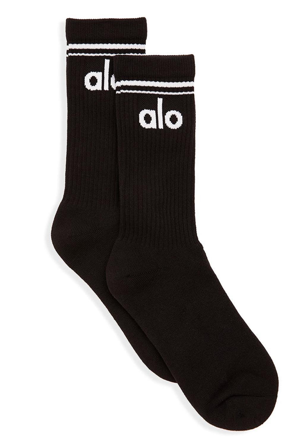 Καλτσεσ γυναικεια Alo Yoga Unisex Throwback μαυρα ασπρα | Greece  OLWRE-5038