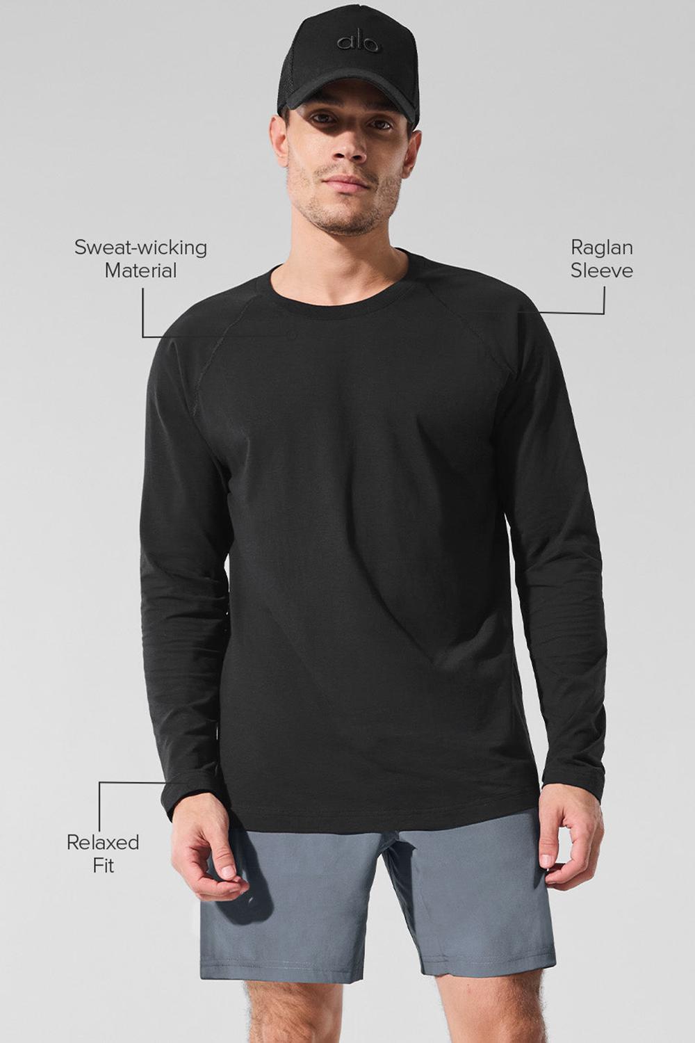 Μακρυμανικο ανδρικα Alo Yoga Vapor Crewneck μαυρα | Greece  EMYJD-7536
