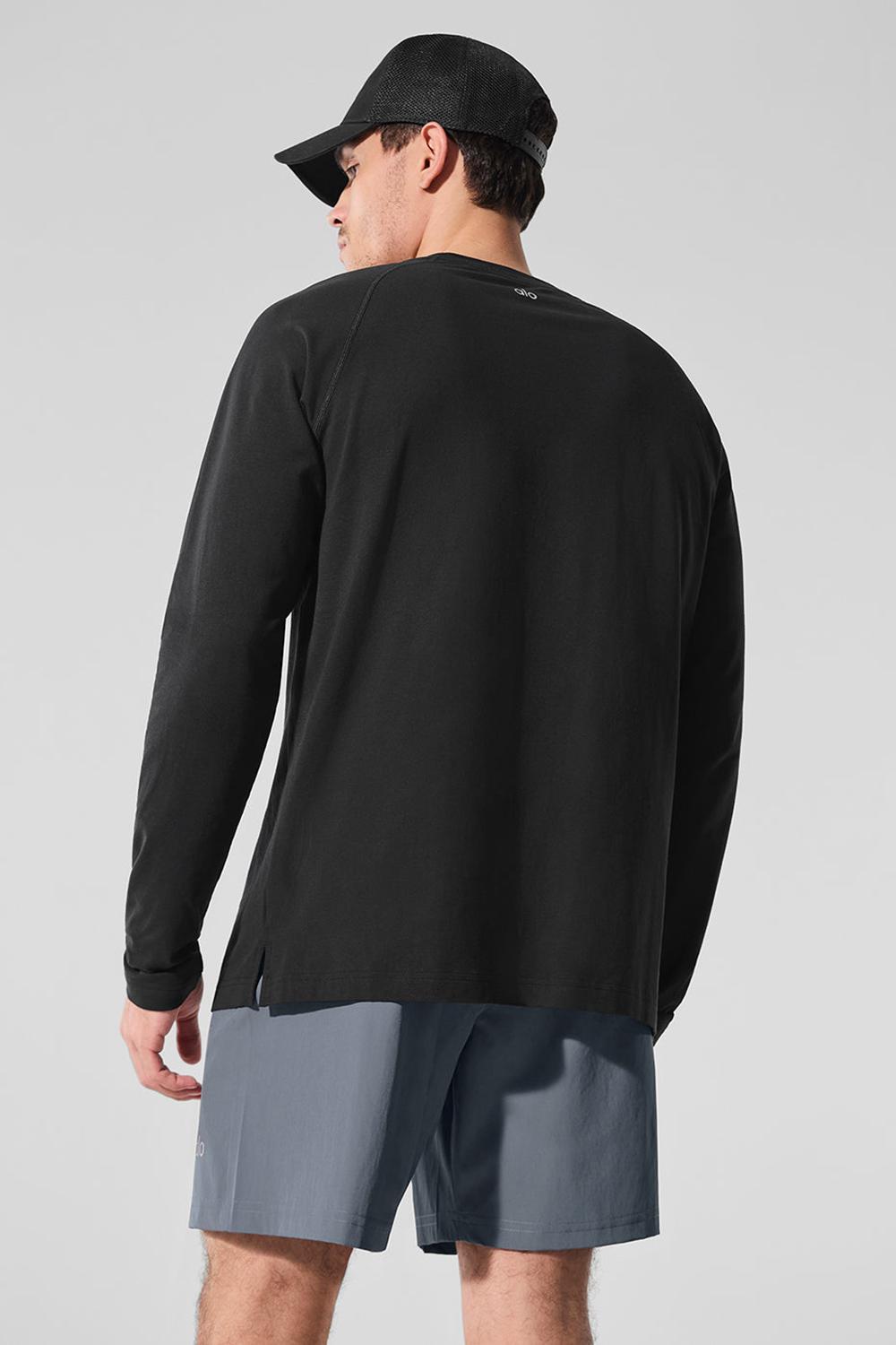 Μακρυμανικο ανδρικα Alo Yoga Vapor Crewneck μαυρα | Greece  EMYJD-7536