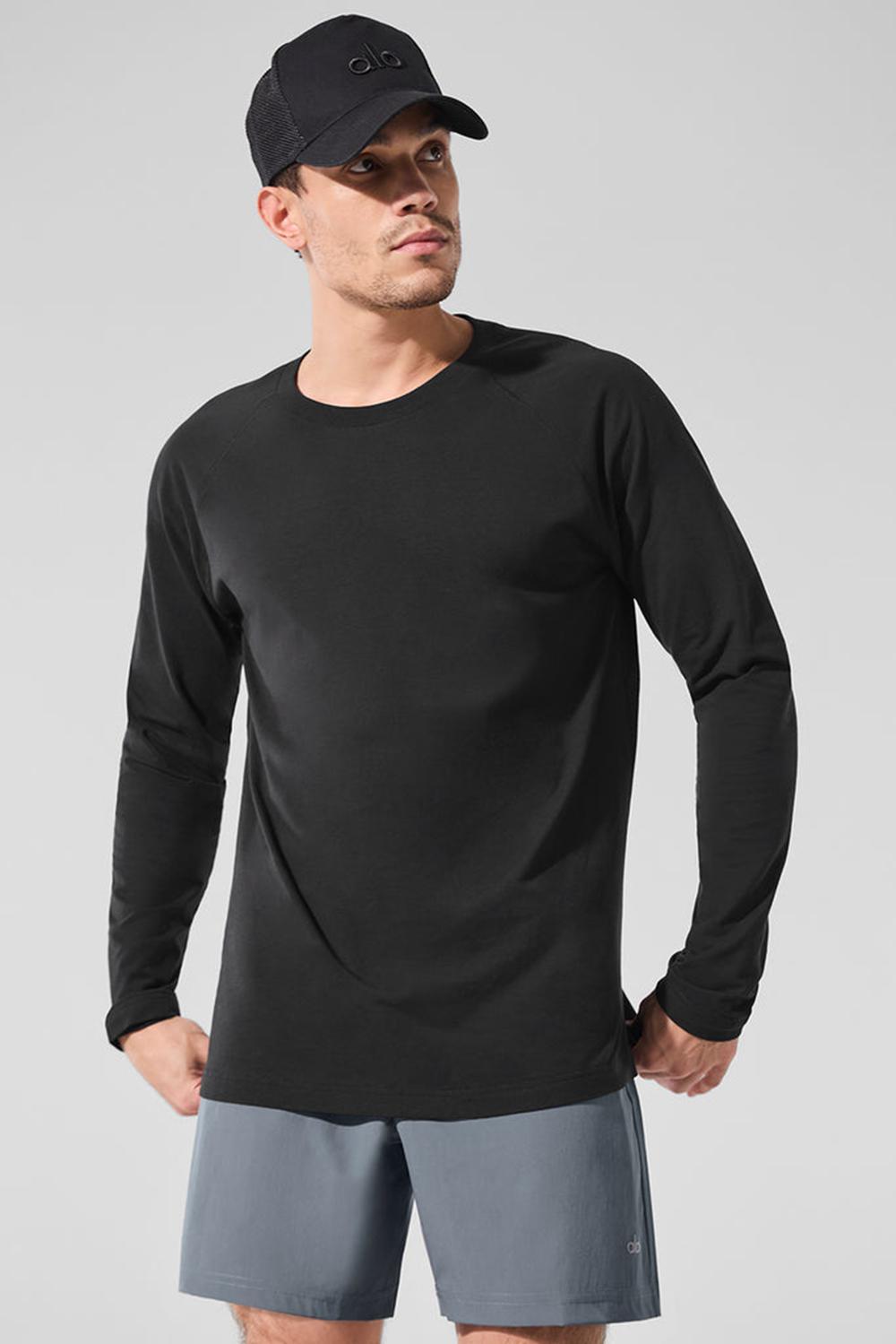 Μακρυμανικο ανδρικα Alo Yoga Vapor Crewneck μαυρα | Greece  EMYJD-7536