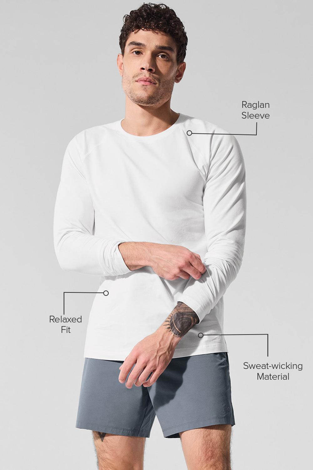 Μακρυμανικο ανδρικα Alo Yoga Vapor Crewneck ασπρα | Greece  PVDJQ-1576