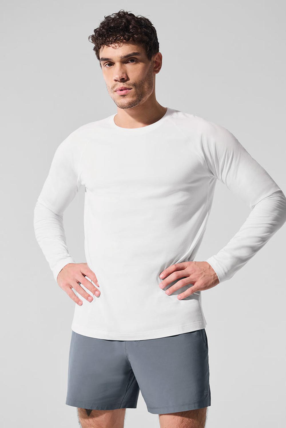 Μακρυμανικο ανδρικα Alo Yoga Vapor Crewneck ασπρα | Greece  PVDJQ-1576
