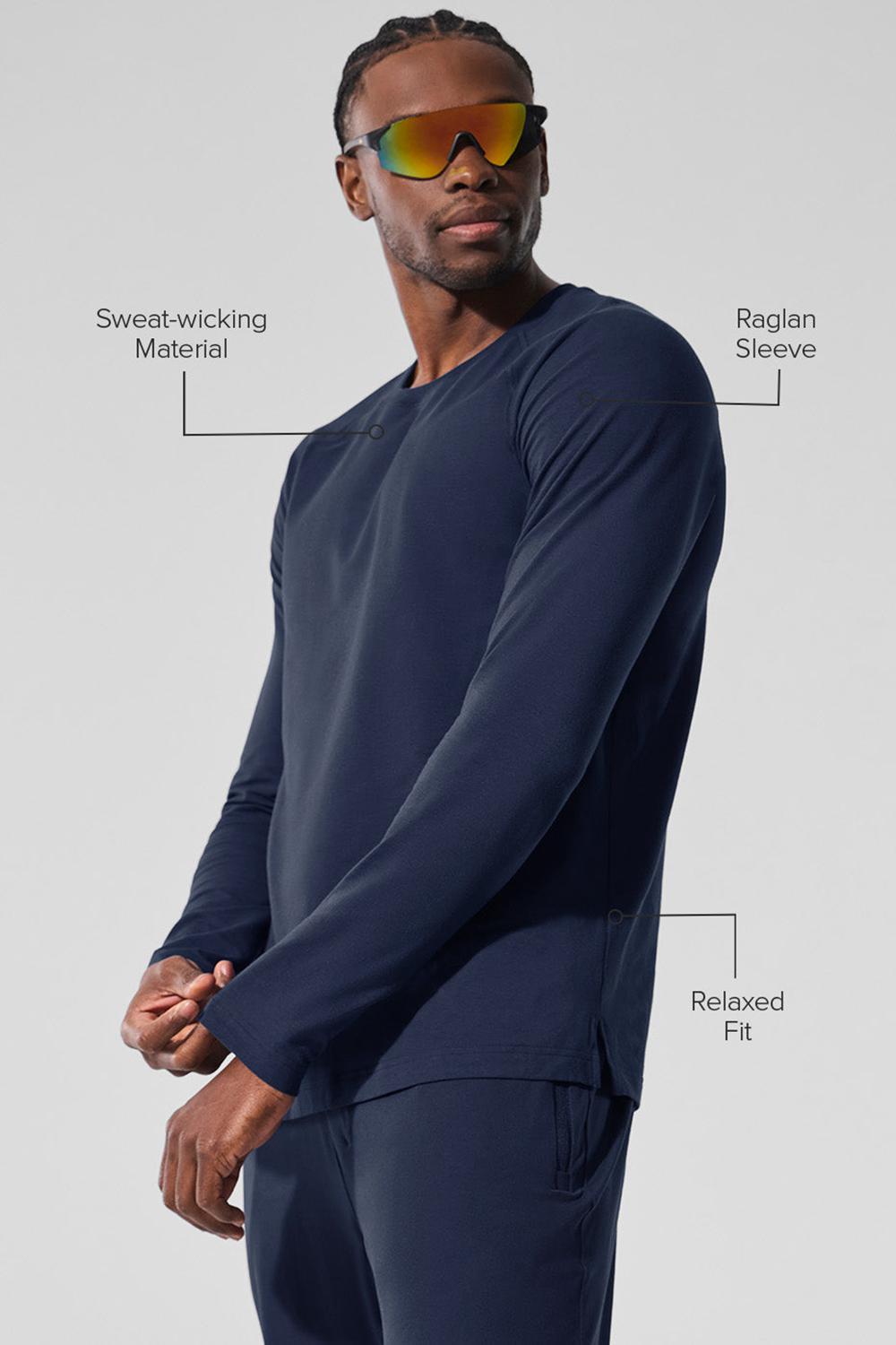 Μακρυμανικο ανδρικα Alo Yoga Vapor Crewneck σκουρο μπλε | Greece  AEXIB-4167