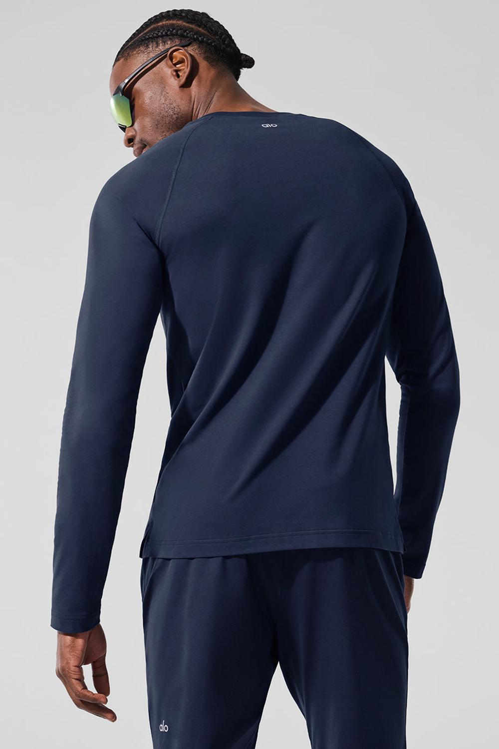 Μακρυμανικο ανδρικα Alo Yoga Vapor Crewneck σκουρο μπλε | Greece  AEXIB-4167