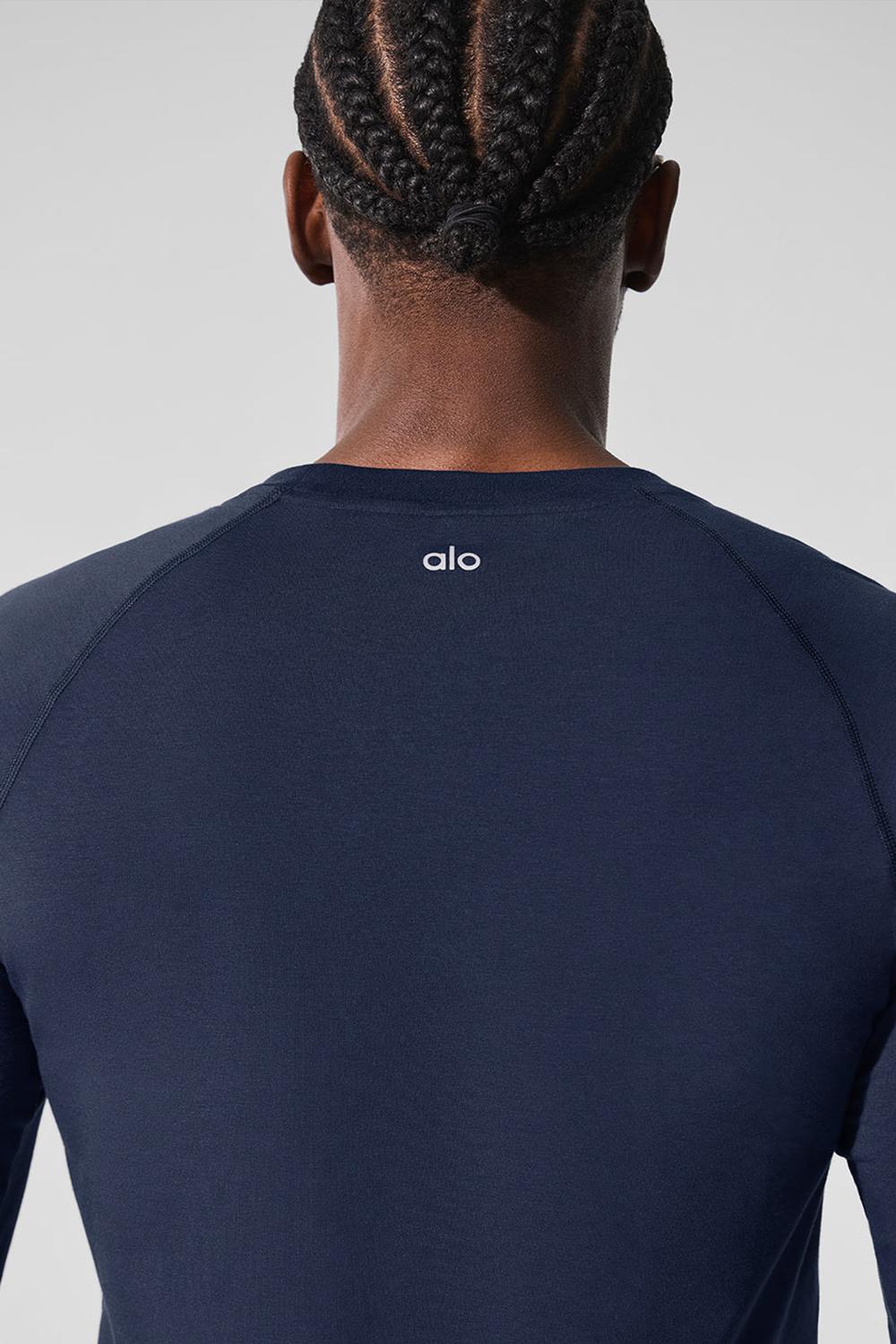 Μακρυμανικο ανδρικα Alo Yoga Vapor Crewneck σκουρο μπλε | Greece  AEXIB-4167