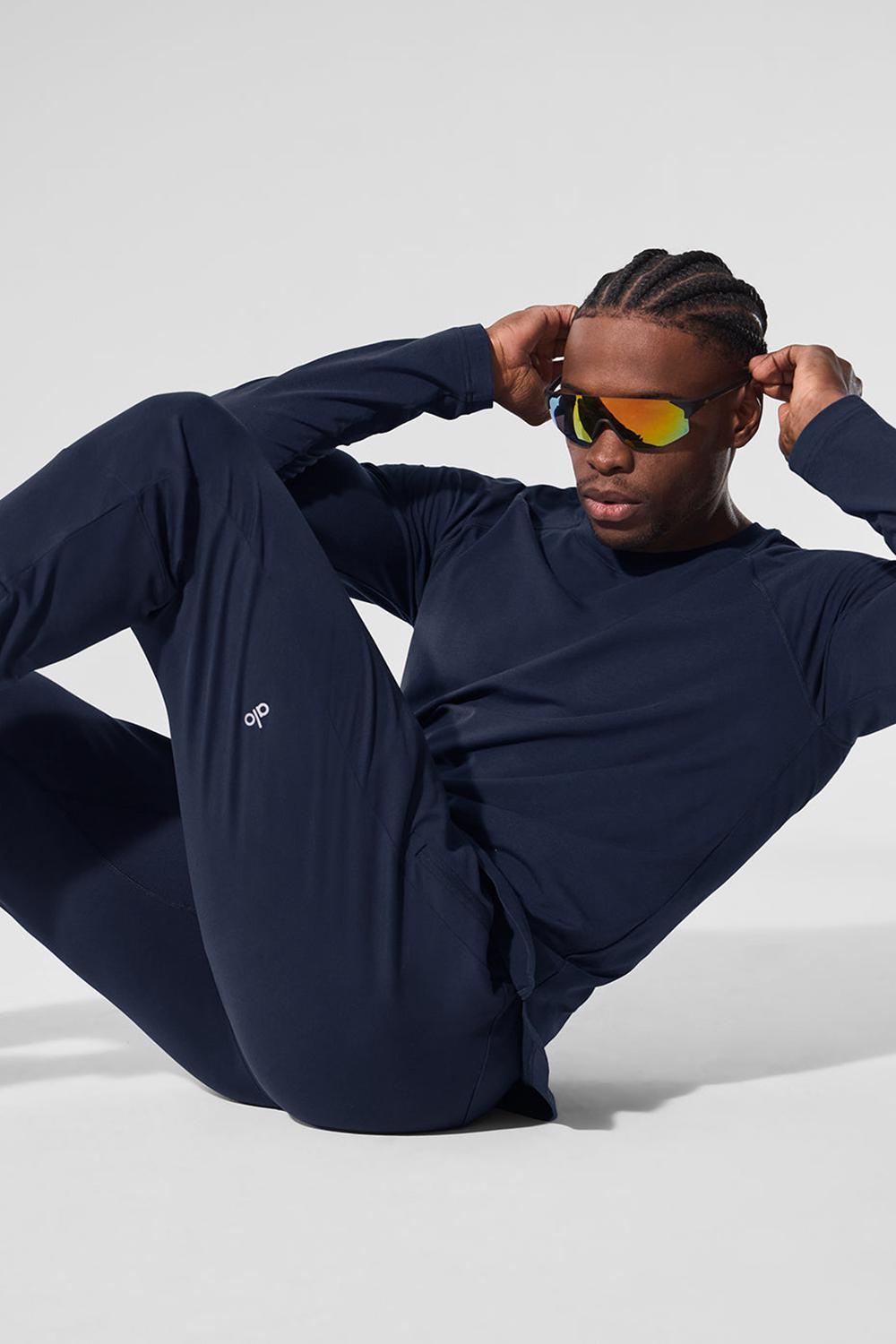 Μακρυμανικο ανδρικα Alo Yoga Vapor Crewneck σκουρο μπλε | Greece  AEXIB-4167