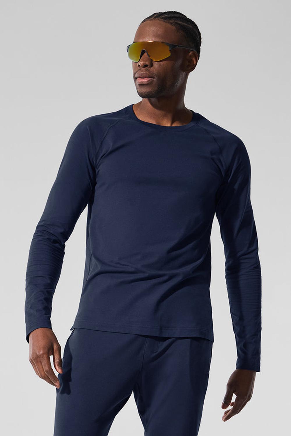 Μακρυμανικο ανδρικα Alo Yoga Vapor Crewneck σκουρο μπλε | Greece  AEXIB-4167