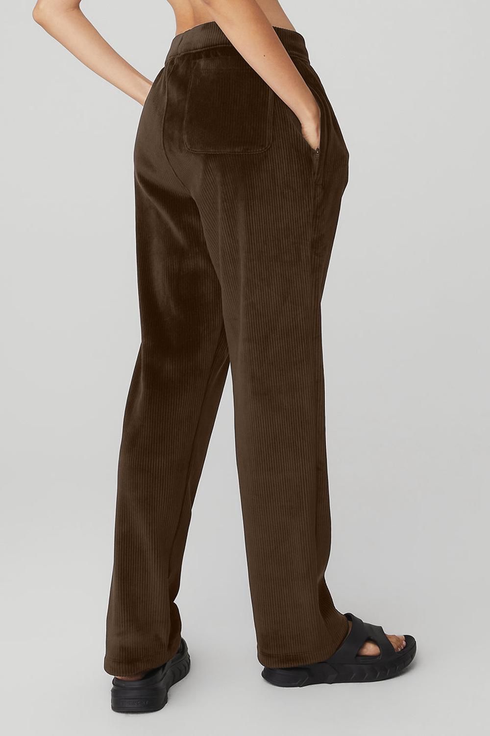 Παντελονι γυναικεια Alo Yoga Velour Baller Espresso | Greece  XWCYL-5390