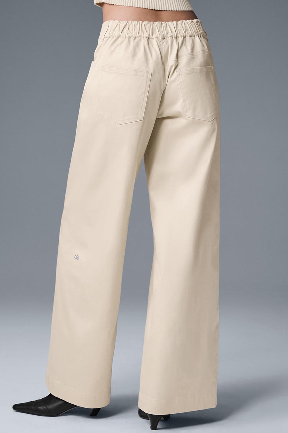 Παντελονι γυναικεια Alo Yoga Wanderlust Wide Leg Oat Milk | Greece  OJQYX-1483