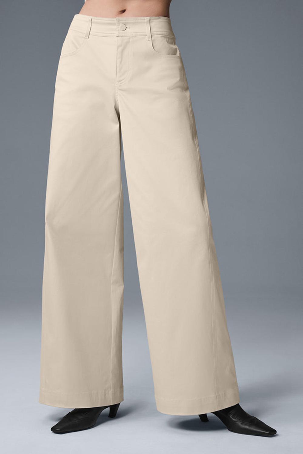 Παντελονι γυναικεια Alo Yoga Wanderlust Wide Leg Oat Milk | Greece  OJQYX-1483
