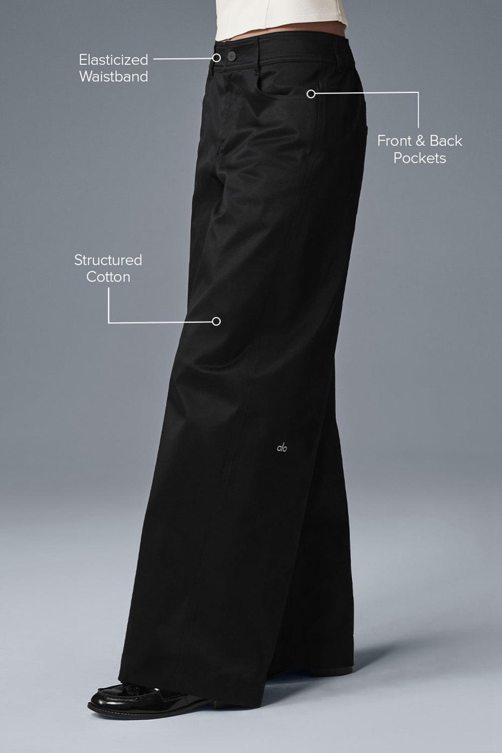 Παντελονι γυναικεια Alo Yoga Wanderlust Wide Leg μαυρα | Greece  TGRBO-5624