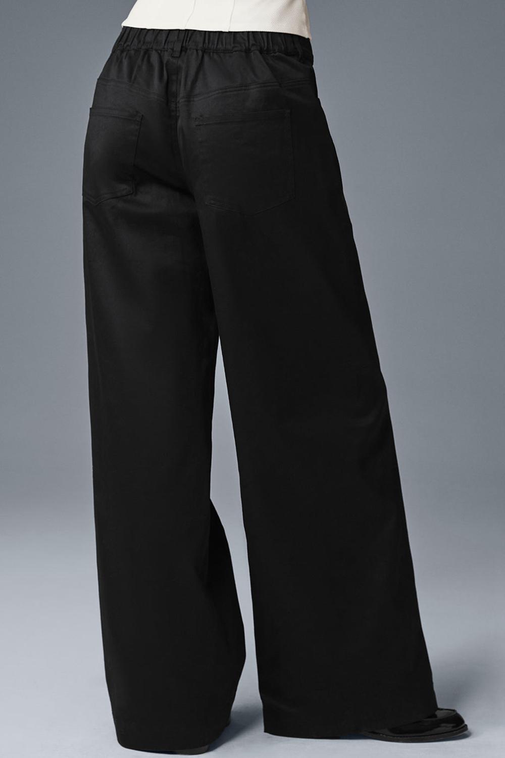 Παντελονι γυναικεια Alo Yoga Wanderlust Wide Leg μαυρα | Greece  TGRBO-5624