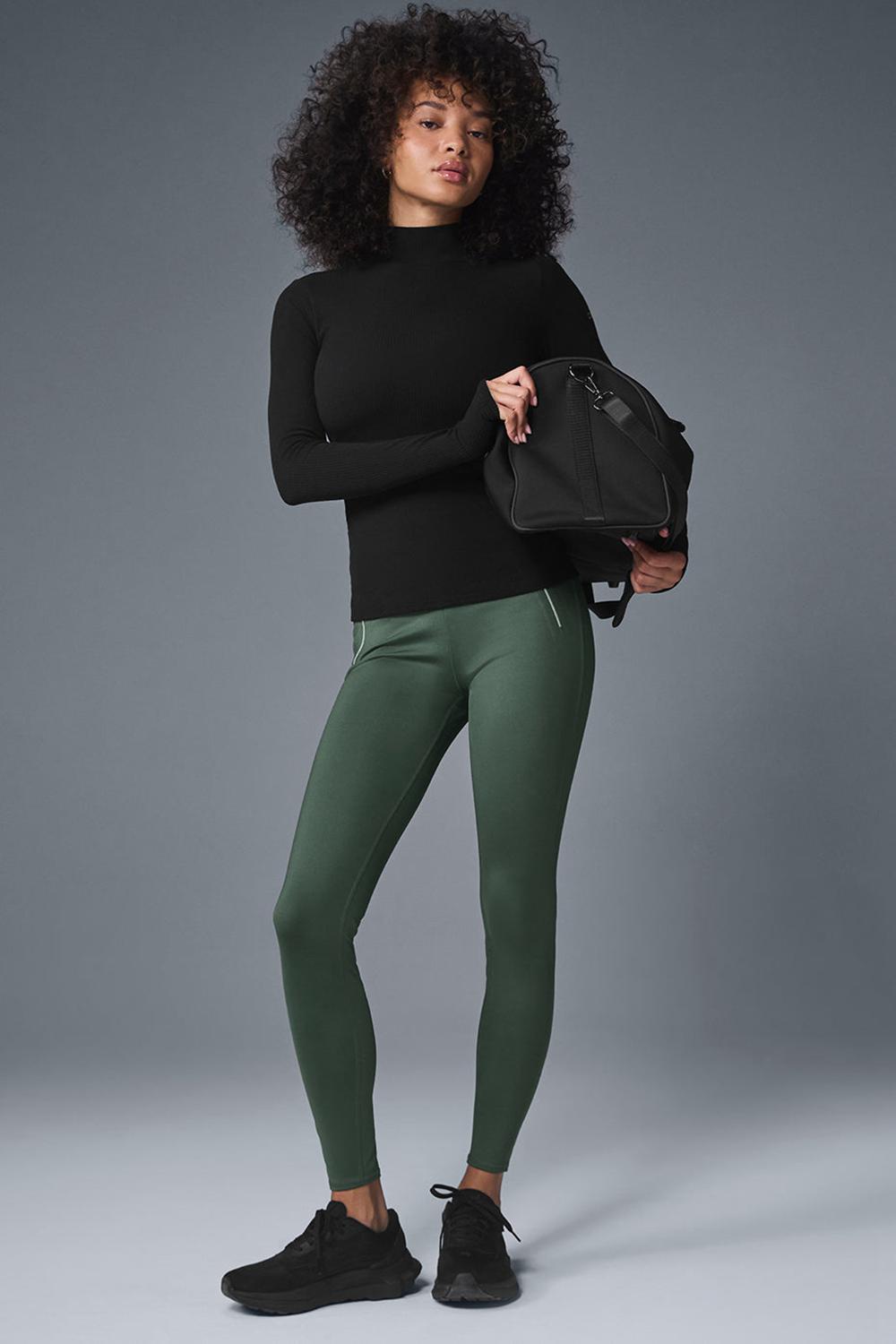 Μακρυμανικο γυναικεια Alo Yoga Wellness Rib Mock Neck μαυρα | Greece  ASWRG-8310