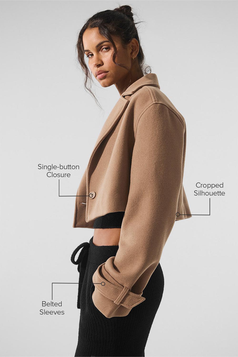 Καμπαρντινα γυναικεια Alo Yoga Wool Cropped Metro Toasted Almond | Greece  GAFWU-6703
