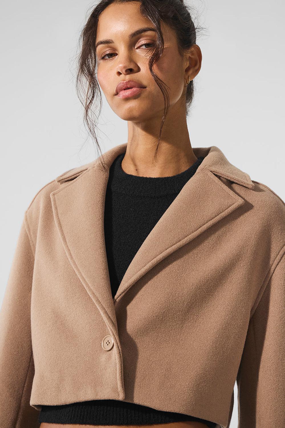 Καμπαρντινα γυναικεια Alo Yoga Wool Cropped Metro Toasted Almond | Greece  GAFWU-6703