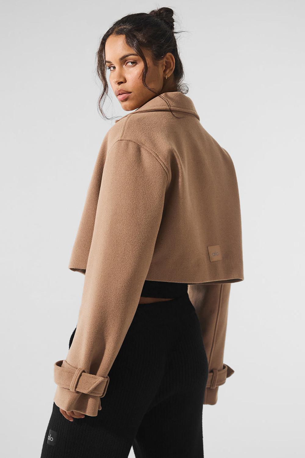 Καμπαρντινα γυναικεια Alo Yoga Wool Cropped Metro Toasted Almond | Greece  GAFWU-6703