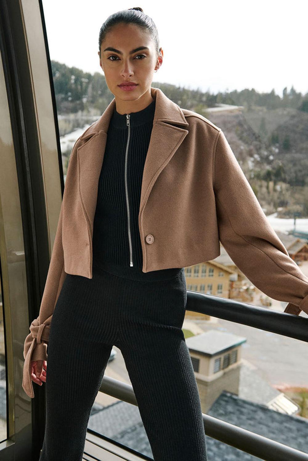 Καμπαρντινα γυναικεια Alo Yoga Wool Cropped Metro Toasted Almond | Greece  GAFWU-6703